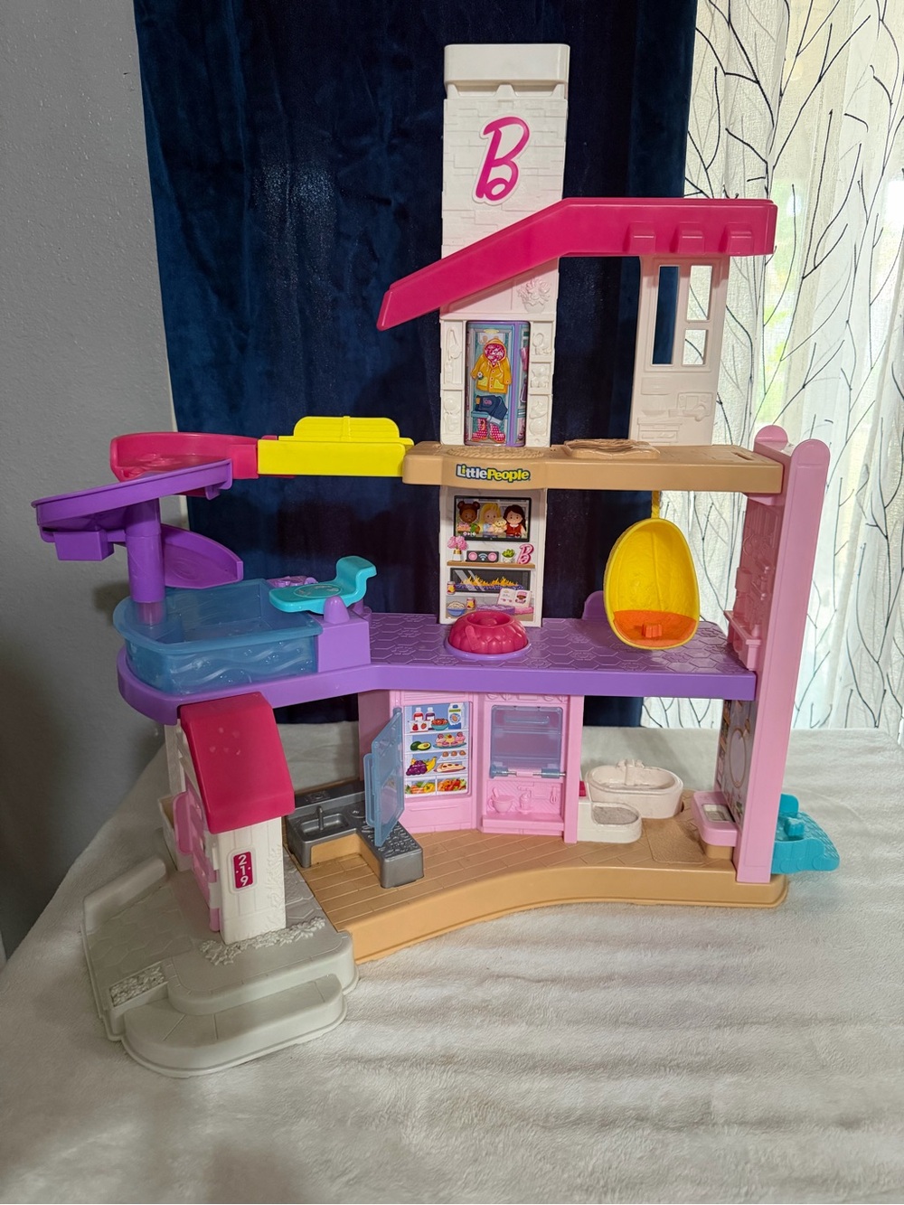 Little People Multi-Level Doll Playset in Pink & Purple by Fisher-Price